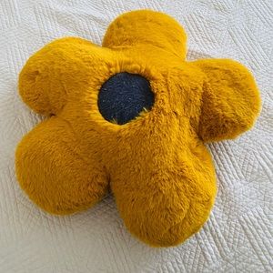 Faux fur flower throw pillow